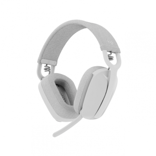 Diadema Inalámbrica Logitech ZONE VIBE 100 | Bluetooth | Carga USB -C | Micrófonos Omnidireccionales | Color Blanco Crudo | 981-001218