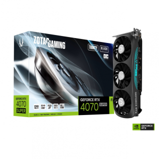 Tarjeta de Video ZOTAC GAMING GeForce RTX 4070 SUPER Trinity OC | 12GB | 192 bit |GDDR6X | Black Edition | ZT-D40720J-10P