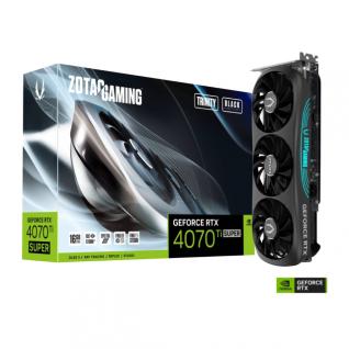 Tarjeta de Video ZOTAC Gaming GeForce RTX 4070 Ti Super Trinity Black Edition | DLSS 3 | 16GB GDDR6X 256-bit | 21 Gbps | PCIE 4.0 | iluminación Spectra RGB | ZT-D40730D-10P