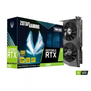 Tarjeta de Video Nvidia RTX™ 3060 Zotac Gaming 3060 Twin Edge OC Edition | 12GB | 192 bit | GDDR6 |  ZT-A30600E-10M